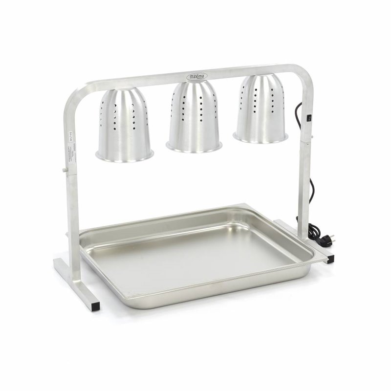 Lampe chauffante - 3 lampes - incl 3 lampes et 1 r&eacute;cipient 2/1 GN - Maxima - 09362042