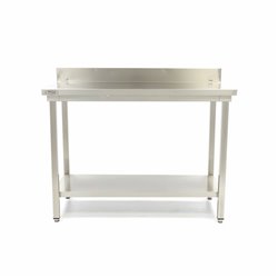 Table en acier inoxydable - 100 x 70 cm - hauteur r&eacute;glable - avec dosseret - Maxima - 09364030