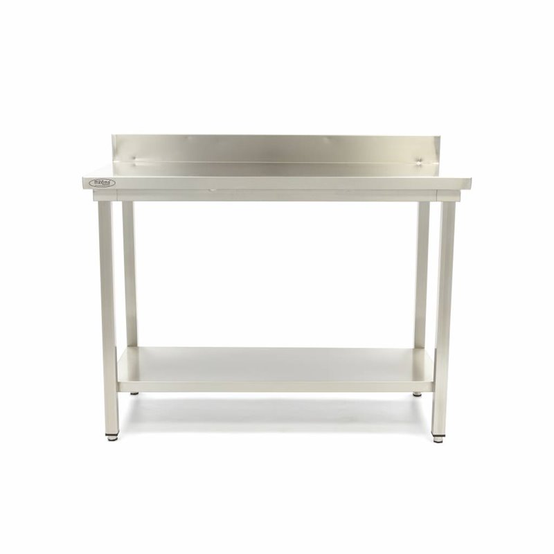 Table en acier inoxydable - 100 x 70 cm - hauteur r&eacute;glable - avec dosseret - Maxima - 09364030