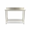 Table en acier inoxydable - 120 x 70 cm - hauteur r&eacute;glable - avec dosseret - Maxima - 09364033