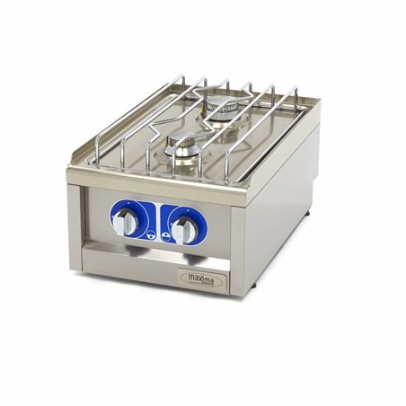 Cuiseur de qualit&eacute; commerciale - 2 br&ucirc;leurs - unit&eacute; simple - profondeur 60 cm - gaz - Maxima - 09391510