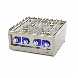 Cuiseur de qualit&eacute; commerciale - 4 br&ucirc;leurs - unit&eacute; double - profondeur 60 cm - gaz - Maxima - 09391520