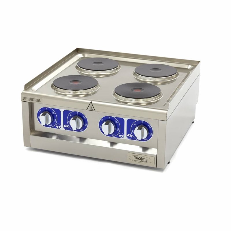 Cuiseur de qualit&eacute; commerciale - 4 br&ucirc;leurs - unit&eacute; double - profondeur 60 cm - 400V - Maxima - 09391530