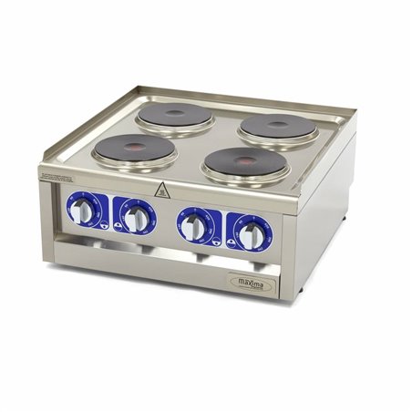 Cuiseur de qualit&eacute; commerciale - 4 br&ucirc;leurs - unit&eacute; double - profondeur 60 cm - 400V - Maxima - 09391530