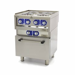 Fourneau Professionnel 4 Br&ucirc;leurs Electriques Avec Four Electrique - Maxima - 09391540