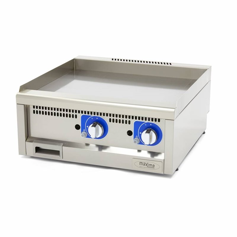 Gril de qualit&eacute; commerciale - lisse - unit&eacute; double - profondeur 60 cm - gaz - Maxima - 09391600