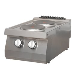 Heavy Duty cuisini&egrave;re - 2 br&ucirc;leurs - unit&eacute; simple - profondeur 70 cm - &eacute;lectrique - Maxima - 09395001