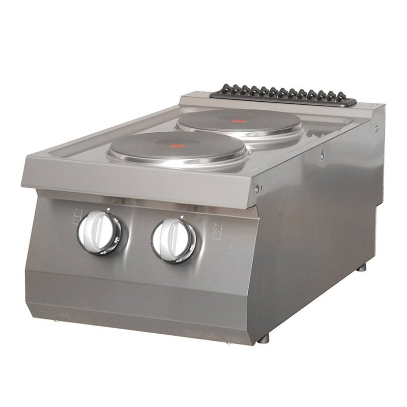 Heavy Duty cuisini&egrave;re - 2 br&ucirc;leurs - unit&eacute; simple - profondeur 70 cm - &eacute;lectrique - Maxima - 09395001