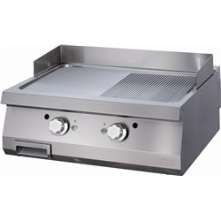 Heavy Duty plaque de gril - demi-rainur&eacute; - unit&eacute; double - 70 cm de profondeur - gaz - Maxima - 09395990