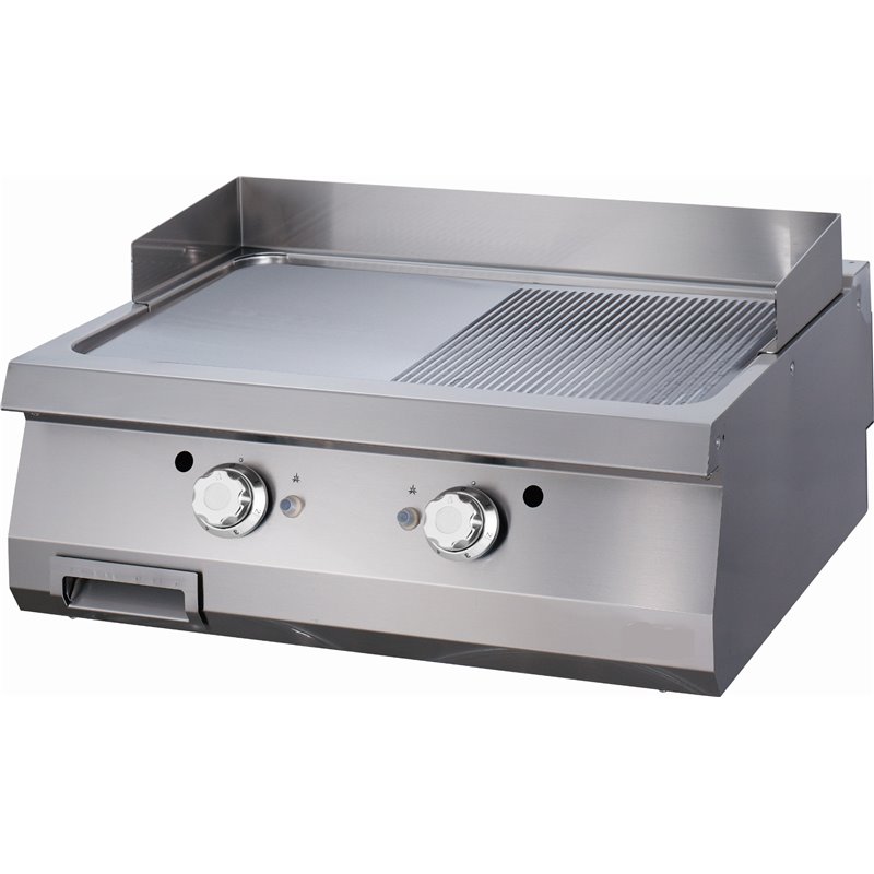 Heavy Duty plaque de gril - demi-rainur&eacute; - unit&eacute; double - 70 cm de profondeur - gaz - Maxima - 09395990