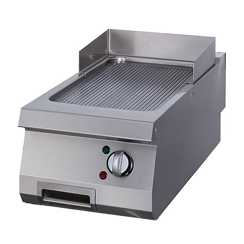 Heavy Duty plaque de gril - chrome rainur&eacute; - unit&eacute; simple - profondeur 70 cm - &eacute;lectrique - Maxima - 09395048