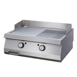 Heavy Duty plaque de gril - demi-rainur&eacute; - unit&eacute; double - profondeur 70 cm - &eacute;lectrique - Maxima - 09395053