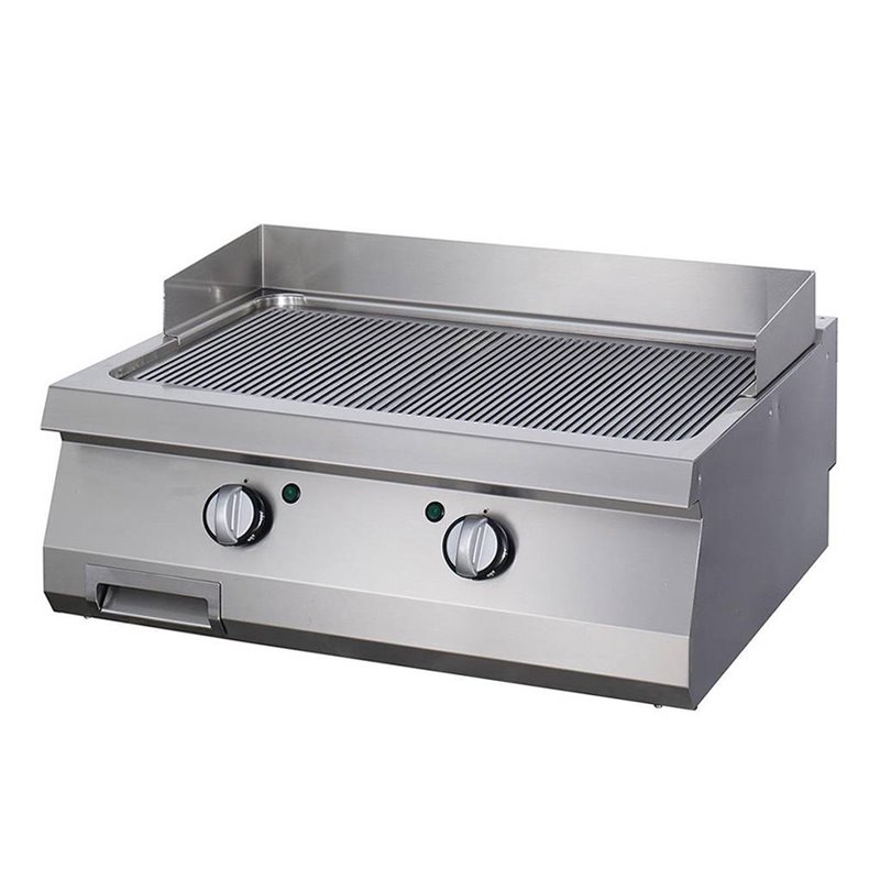 Heavy Duty plaque de gril - rainur&eacute; - unit&eacute; double- profondeur 70 cm - &eacute;lectrique - Maxima - 09395054