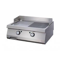 Heavy Duty plaque de gril - demi-rainur&eacute; chrom&eacute; - unit&eacute; double - profondeur 70 cm - gaz - Maxima - 09396000