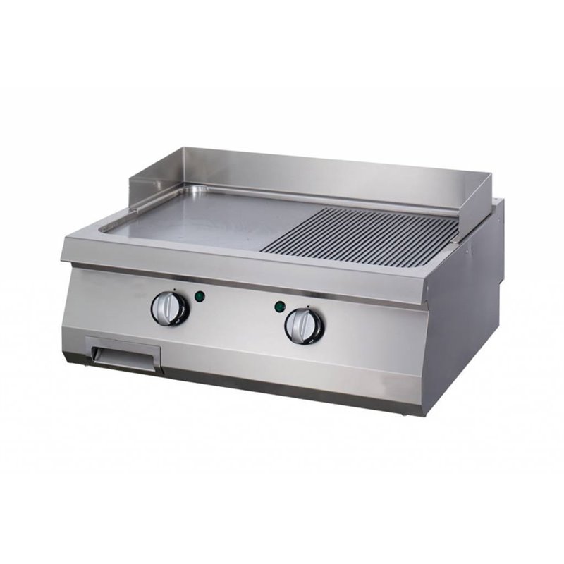 Heavy Duty plaque de gril - demi-rainur&eacute; chrom&eacute; - unit&eacute; double - profondeur 70 cm - gaz - Maxima - 09396000