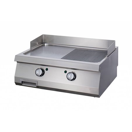 Heavy Duty plaque de gril - demi-rainur&eacute; chrom&eacute; - unit&eacute; double - profondeur 70 cm - gaz - Maxima - 09396000