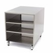 Table de machine en acier inoxydable - 60 x 80 cm - capacit&eacute; de charge de 120 kg - sur roues - Maxima - 09300785