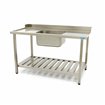 Table lave-vaisselle - 120 x 75 cm - gauche - avec &eacute;vier et dosseret - incl &eacute;tag&egrave;re de rangement - Maxima - 09201034