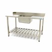 Table lave-vaisselle - 120 x 75 cm - droite - avec &eacute;vier et dosseret - &eacute;tag&egrave;re de rangement incluse - Maxima - 09201031