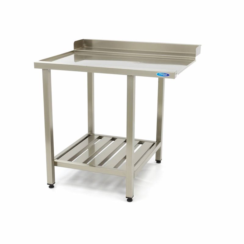 Table lave-vaisselle - 90 x 75cm - gauche - avec dosseret et &eacute;tag&egrave;re de rangement - Maxima - 09201036