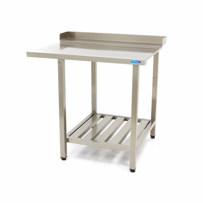 Table lave-vaisselle - 70 x 75 cm - droite - avec dosseret et &eacute;tag&egrave;re de rangement - Maxima - 09201032
