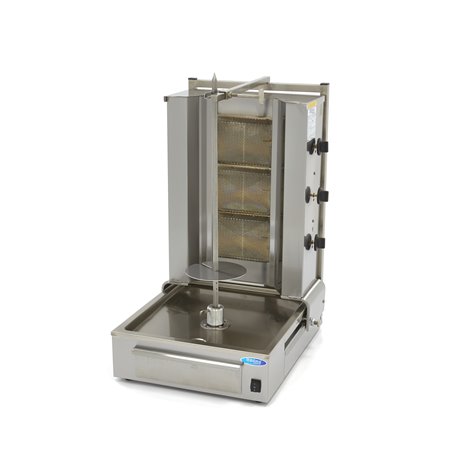 Kebab grill - 3 br&ucirc;leurs - 40 kg de viande - gaz - Maxima - 09370210