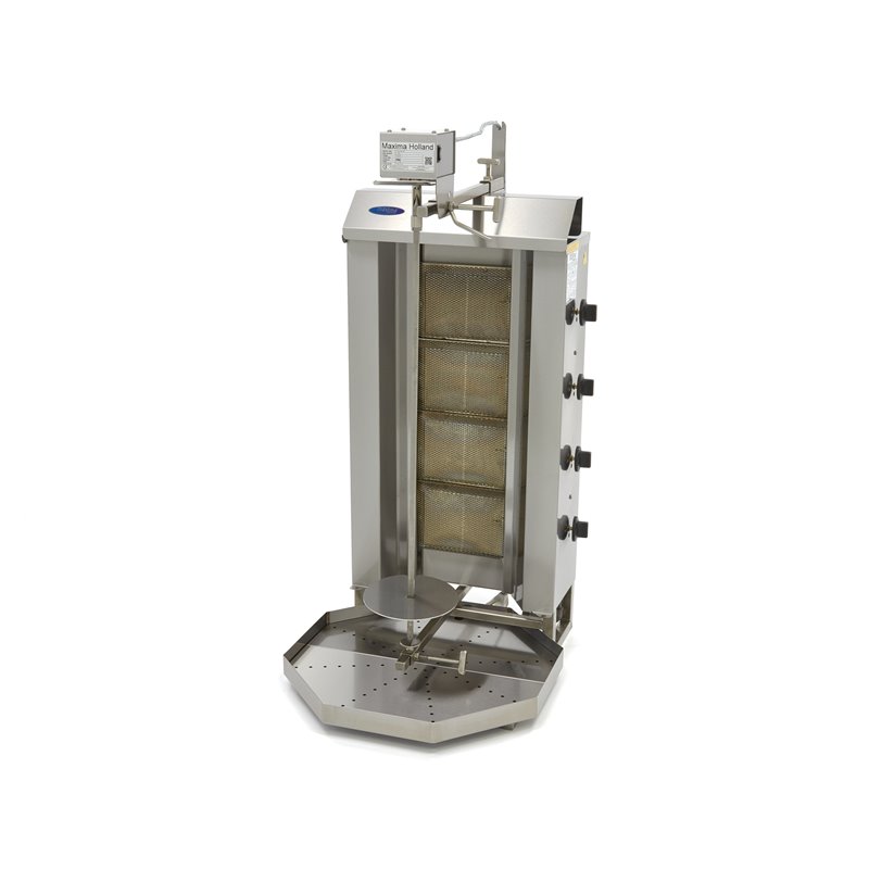 Kebab grill - 4 br&ucirc;leurs - 50 kg de viande - gaz - Maxima - 09370230
