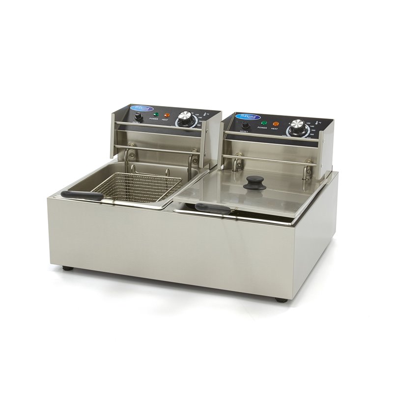 Friteuse - 2 x 6 L - 2 paniers - jusqu'&agrave; 2,4 kg de frites - Maxima - 09364951