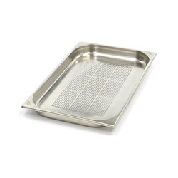 R&eacute;cipient gastronorm - 1/1 GN - profondeur 4 cm - acier inoxydable - perfor&eacute; - Maxima - 09367601