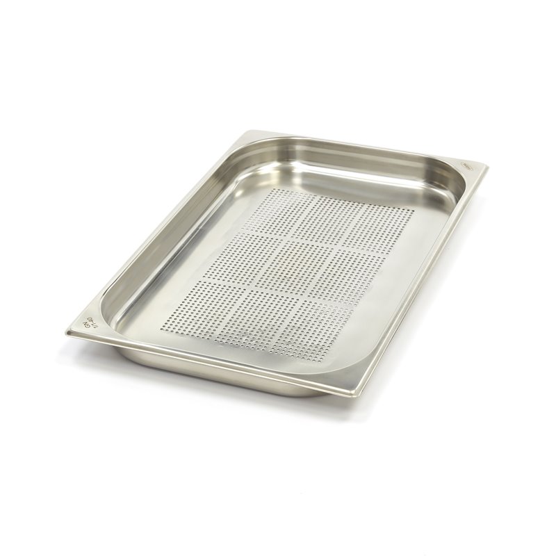 R&eacute;cipient gastronorm - 1/1 GN - profondeur 4 cm - acier inoxydable - perfor&eacute; - Maxima - 09367601