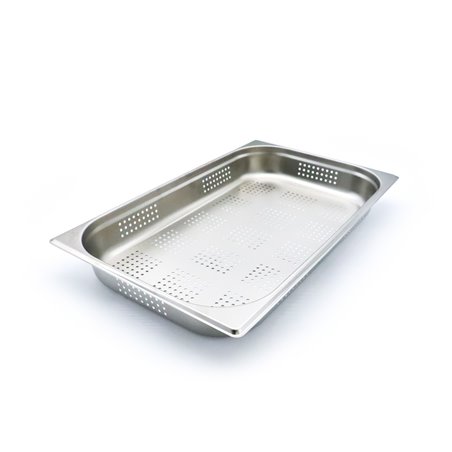 R&eacute;cipient gastronorm - 1/1 GN - profondeur 6,5 cm - acier inoxydable - perfor&eacute; - Maxima - 09367602
