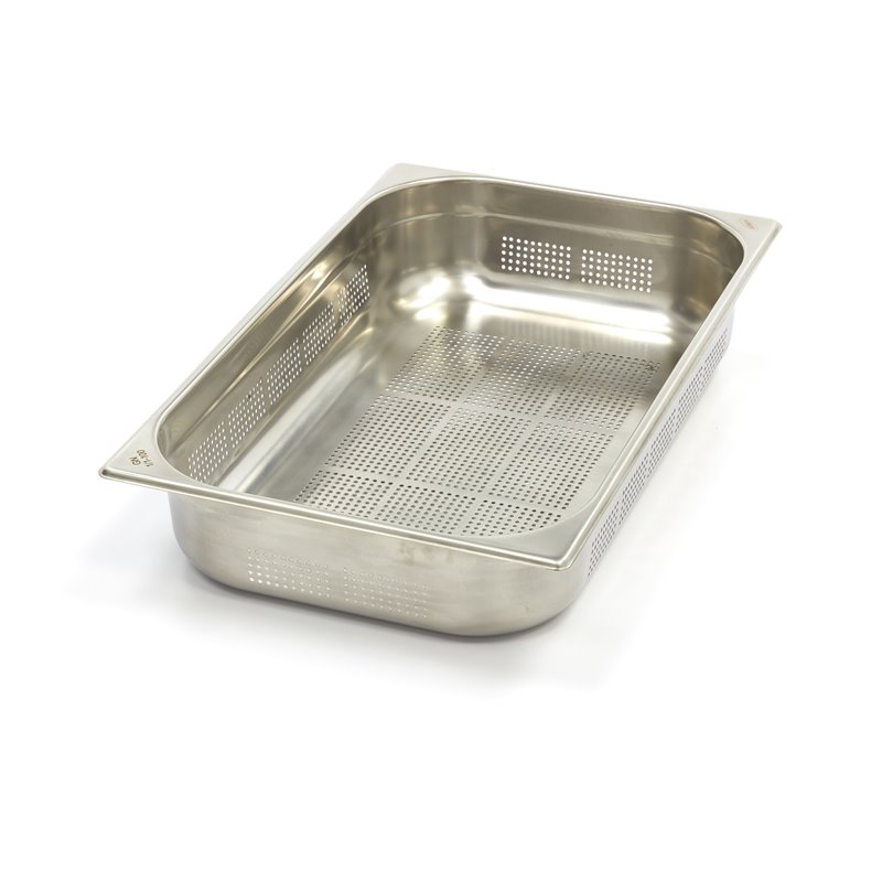 R&eacute;cipient gastronorm - 1/1 GN - profondeur 10 cm - acier inoxydable - perfor&eacute; - Maxima - 09367603
