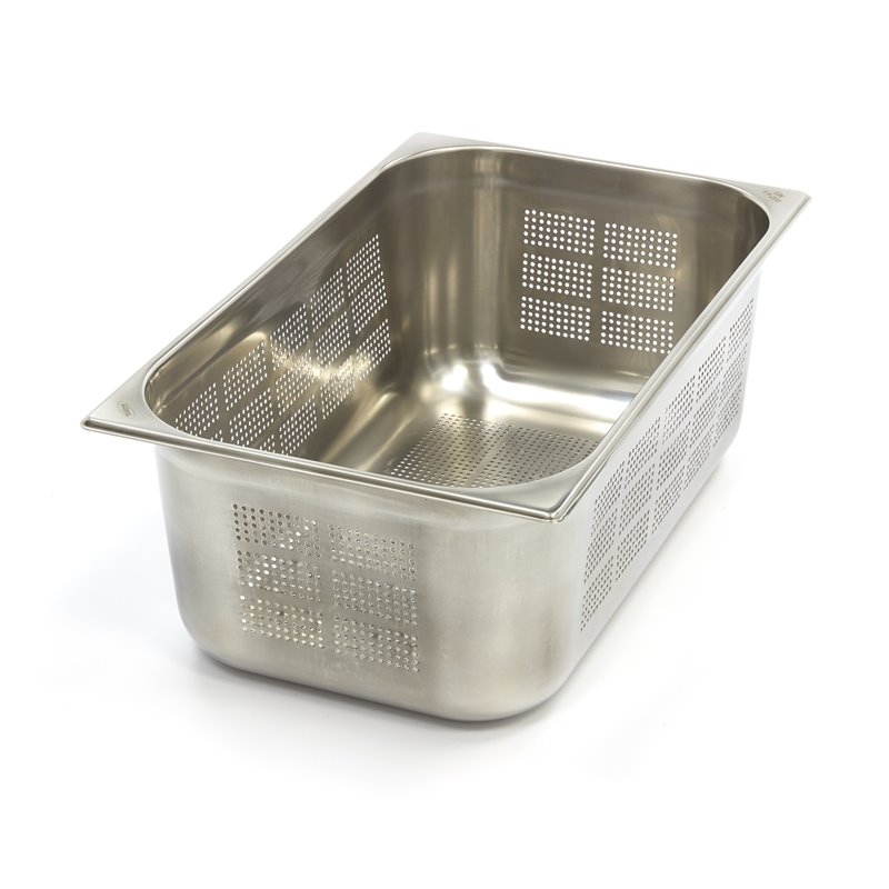 R&eacute;cipient gastronorm - 1/1 GN - profondeur 20 cm - acier inoxydable - perfor&eacute; - Maxima - 09367605