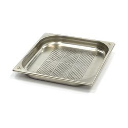 R&eacute;cipient gastronorm - 2/3 GN - profondeur 4 cm - acier inoxydable - perfor&eacute; - Maxima - 09367669