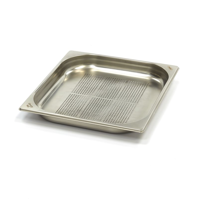 R&eacute;cipient gastronorm - 2/3 GN - profondeur 4 cm - acier inoxydable - perfor&eacute; - Maxima - 09367669