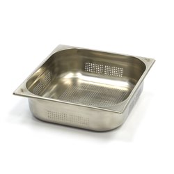 R&eacute;cipient gastronorm - 2/3 GN - profondeur 10 cm - acier inoxydable - perfor&eacute; - Maxima - 09367671
