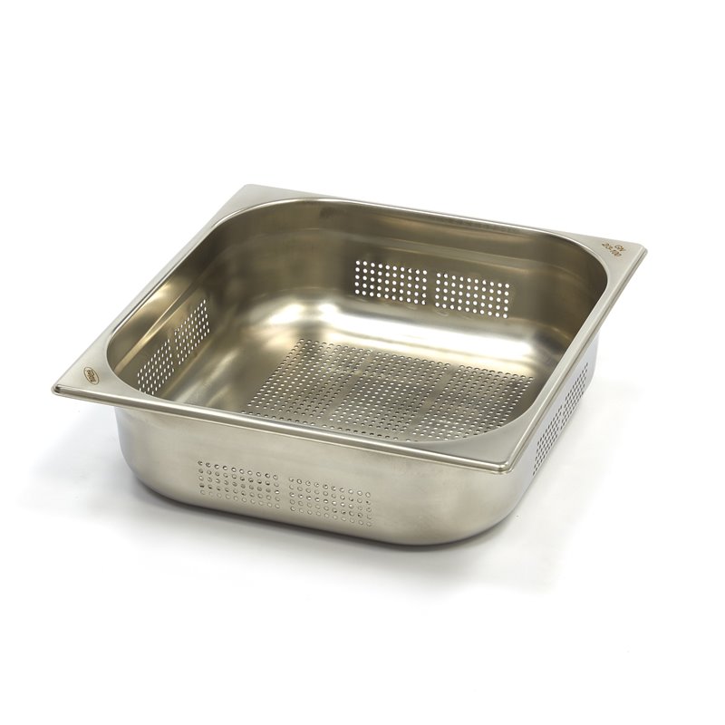 R&eacute;cipient gastronorm - 2/3 GN - profondeur 10 cm - acier inoxydable - perfor&eacute; - Maxima - 09367671