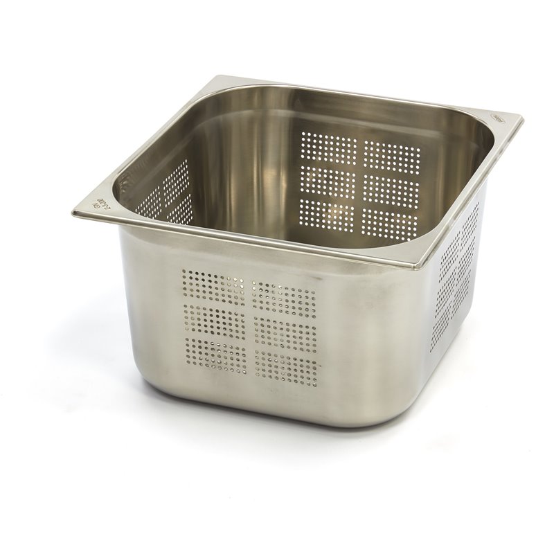 R&eacute;cipient gastronorm - 2/3 GN - profondeur 20 cm - acier inoxydable - perfor&eacute; - Maxima - 09367673