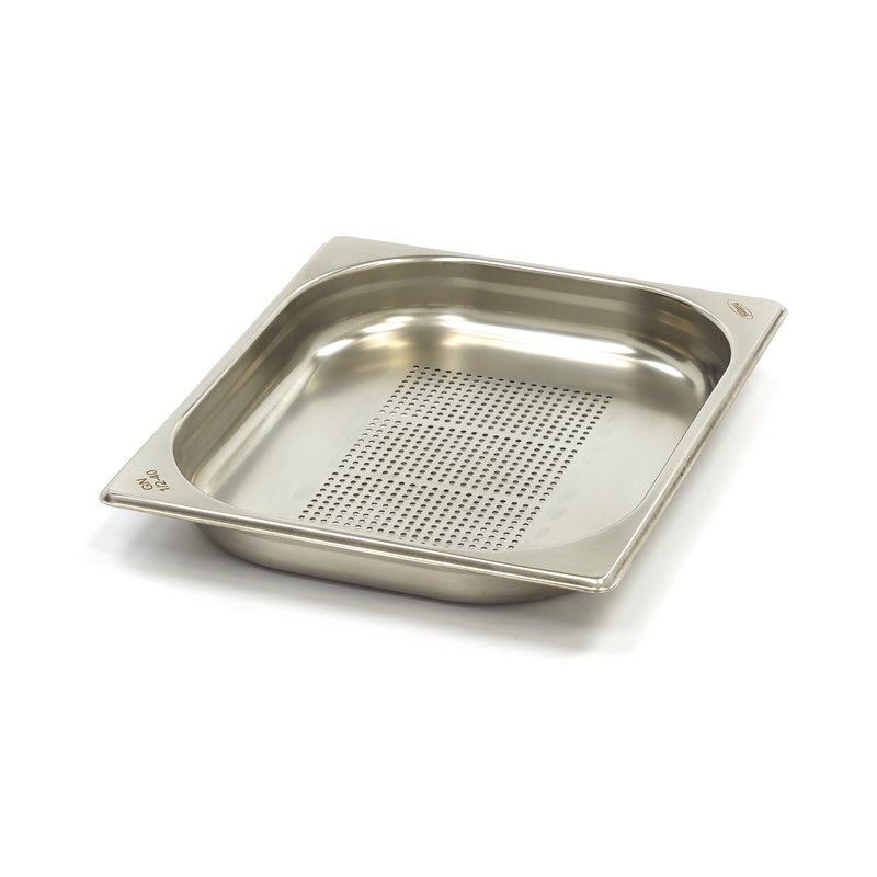 R&eacute;cipient gastronorm - 1/2 GN - profondeur 4 cm - acier inoxydable - perfor&eacute; - Maxima - 09367610
