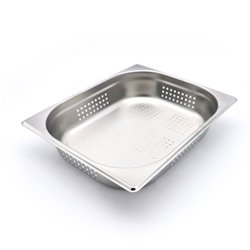 R&eacute;cipient gastronorm - 1/2 GN - profondeur 6,5 cm - acier inoxydable - perfor&eacute; - Maxima - 09367611