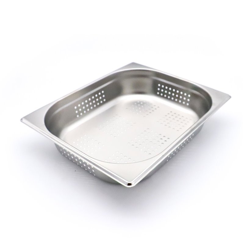 R&eacute;cipient gastronorm - 1/2 GN - profondeur 6,5 cm - acier inoxydable - perfor&eacute; - Maxima - 09367611