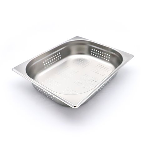 R&eacute;cipient gastronorm - 1/2 GN - profondeur 6,5 cm - acier inoxydable - perfor&eacute; - Maxima - 09367611