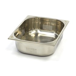 R&eacute;cipient gastronorm - 1/2 GN - profondeur 10 cm - acier inoxydable - perfor&eacute; - Maxima - 09367612