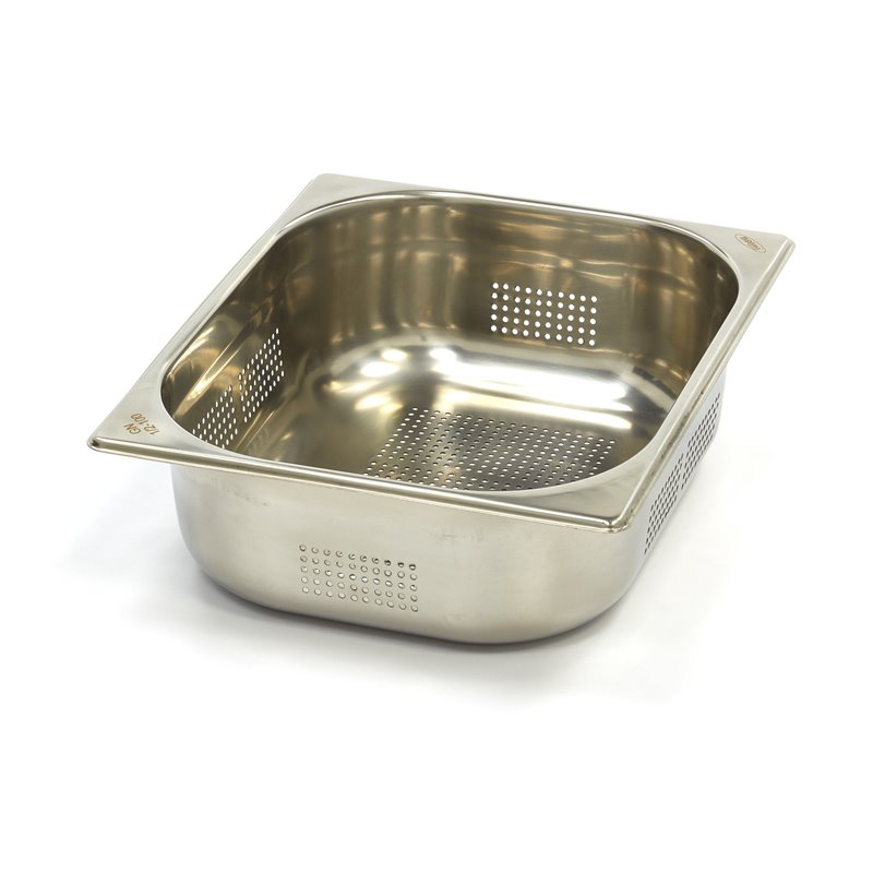 R&eacute;cipient gastronorm - 1/2 GN - profondeur 10 cm - acier inoxydable - perfor&eacute; - Maxima - 09367612