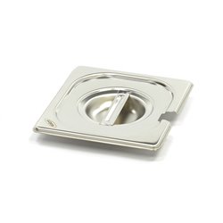 Couvercle gastronorm - 1/6 GN - acier inoxydable - avec ouverture pour cuill&egrave;re - Maxima - 09367775