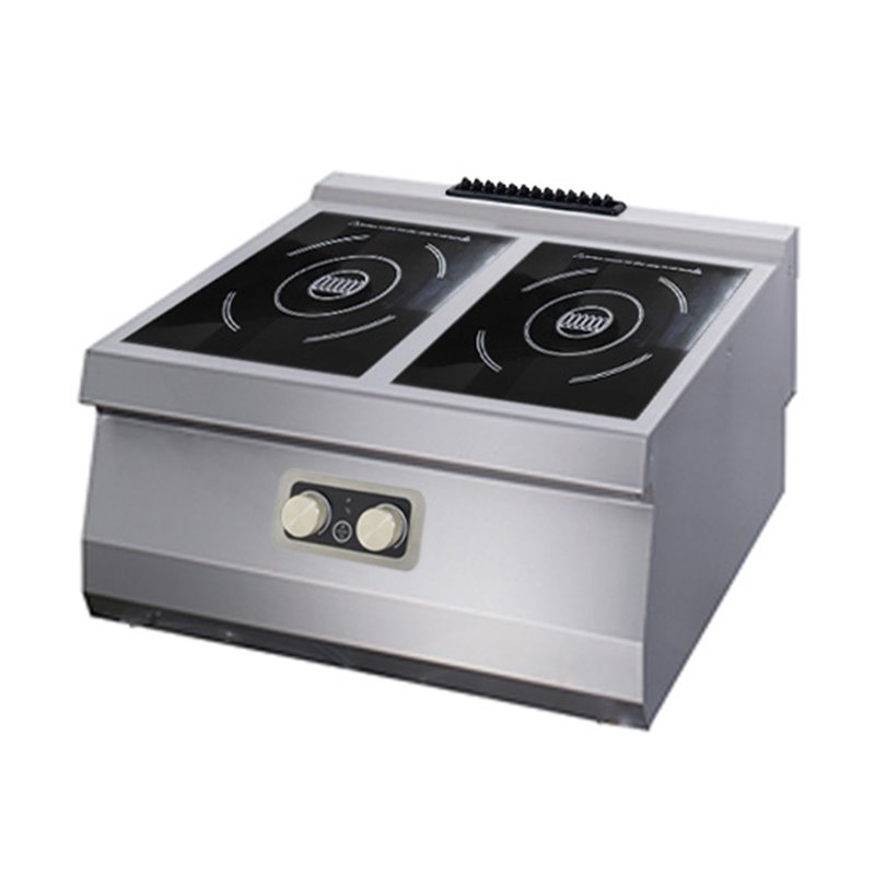 Heavy Duty cuisini&egrave;re &agrave; induction - 2 br&ucirc;leurs - unit&eacute; double - profondeur 70 cm - &eacute;lectrique - Maxima - 09398201