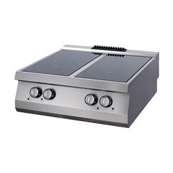 Heavy Duty cuisini&egrave;re infrarouge - 4 br&ucirc;leurs - unit&eacute; double - profondeur 70 cm - &eacute;lectrique - Maxima - 09398206