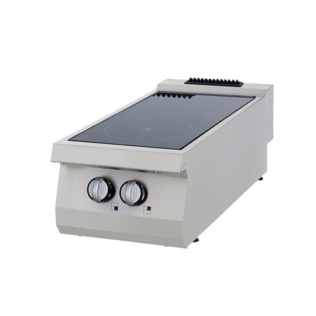 Heavy Duty cuisini&egrave;re &agrave; infrarouge - 2 br&ucirc;leurs - unit&eacute; double - profondeur 70 cm - &eacute;lectrique - Maxima - 09398205