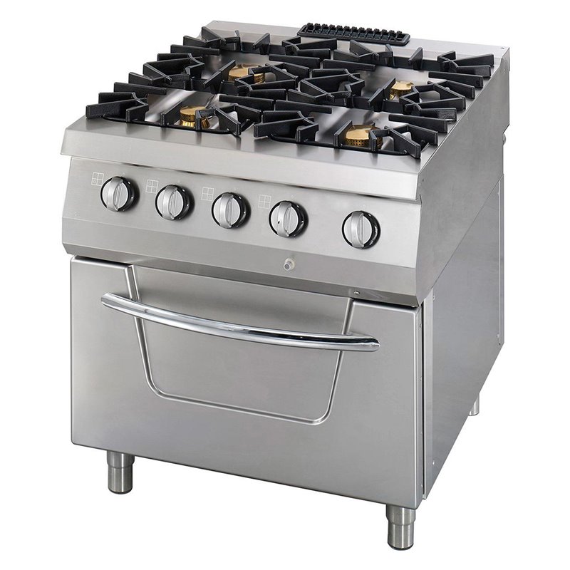 Premium cuisini&egrave;re - 4 br&ucirc;leurs - unit&eacute; double - profondeur 90 cm - gaz incl four &eacute;lectrique - Maxima - 09398505