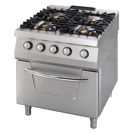Premium cuisini&egrave;re - 4 br&ucirc;leurs - unit&eacute; double - profondeur 90 cm - gaz incl four &eacute;lectrique - Maxima - 09398505